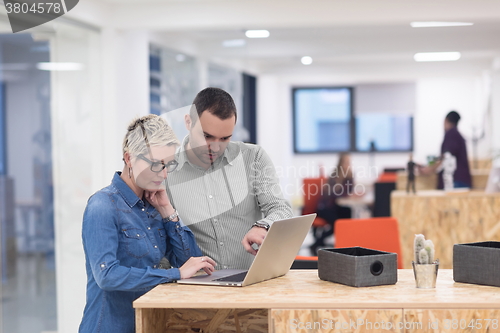 Image of startup business team on meeting at modern office