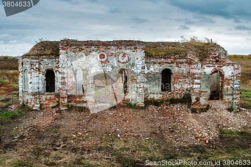 Image of Broken church in Romanovo village. Tyumen region