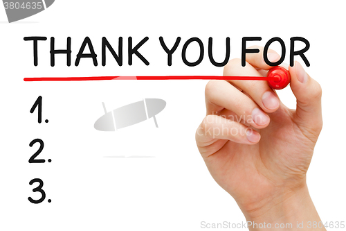 Image of Thank You For List