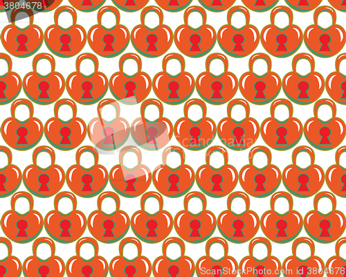 Image of vector seamless background. padlocks in heart shape