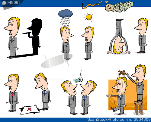 Image of cartoon business concepts set