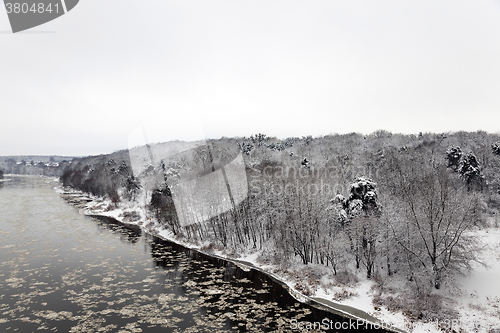 Image of winter river   Neman 