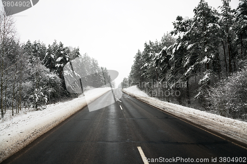 Image of winter road  . track.