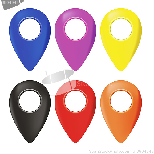 Image of Set of Map Marker Icons