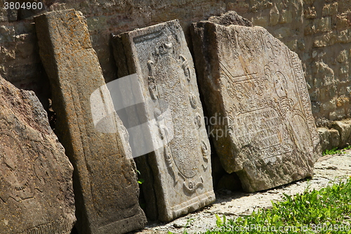 Image of broken tombstone old cemetery