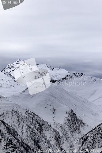 Image of Gray snowy mountains