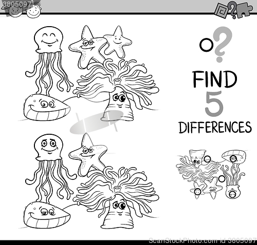 Image of game of differences coloring book