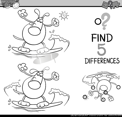 Image of task of differences coloring book