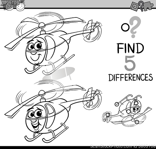 Image of differences game coloring page