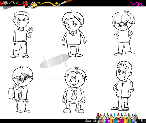 Image of kid boys set coloring book