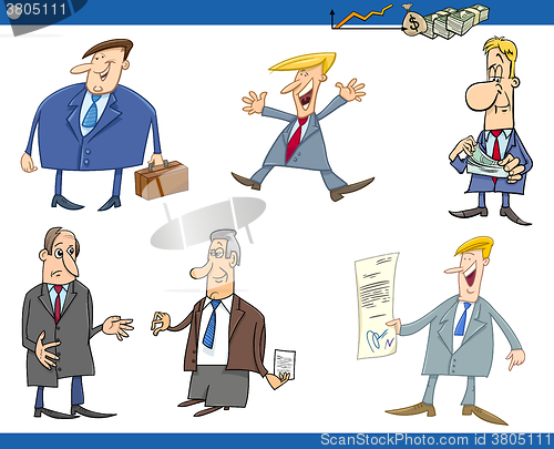 Image of cartoon set of businessmen