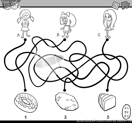 Image of maze puzzle task for coloring