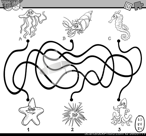 Image of maze task coloring page