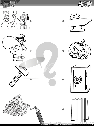 Image of match elements coloring page