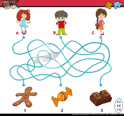 Image of task of path maze for children