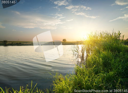 Image of Quiet river at sunset