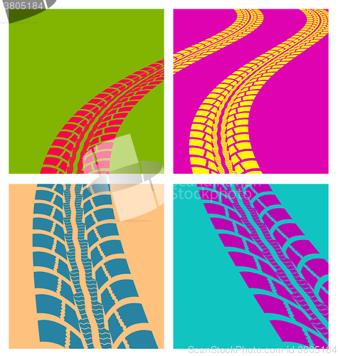 Image of Tire tracks vector