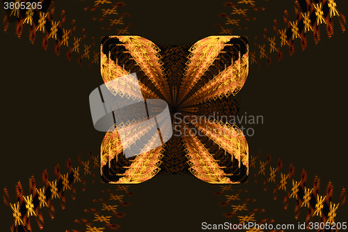 Image of Fractal images : beautiful patterns on dark brown background.