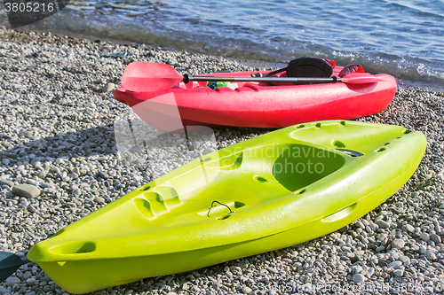 Image of Two small boats for exploring the sea.