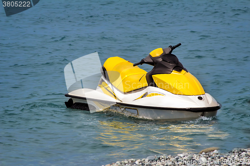 Image of A small motor boat for exploring the sea.