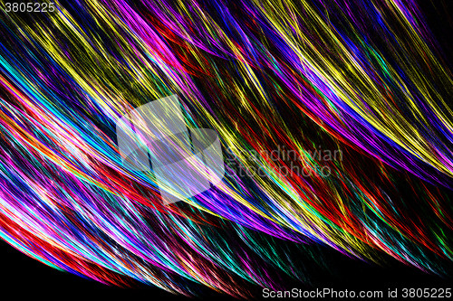 Image of Fractal image: glowing colored stripes and lines.