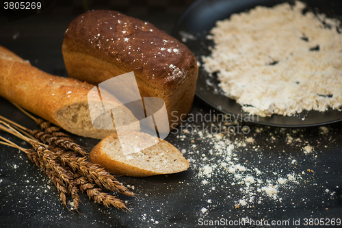 Image of Bread composition with wheats