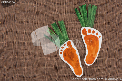 Image of handmade foot-shaped carrot 