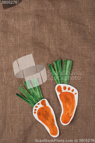 Image of handmade foot-shaped carrot 