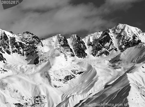 Image of Black and white winter high mountains