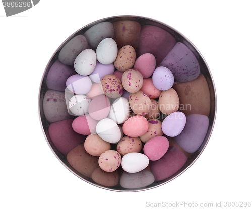 Image of Colorful chocolate easter eggs isolated