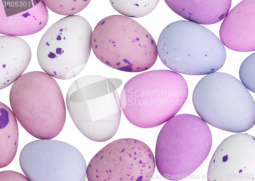 Image of Assorted colorful chocolate easter eggs isolated