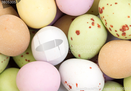 Image of Assorted colorful chocolate easter eggs isolated
