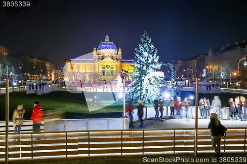 Image of People at skating rink in Zagreb city