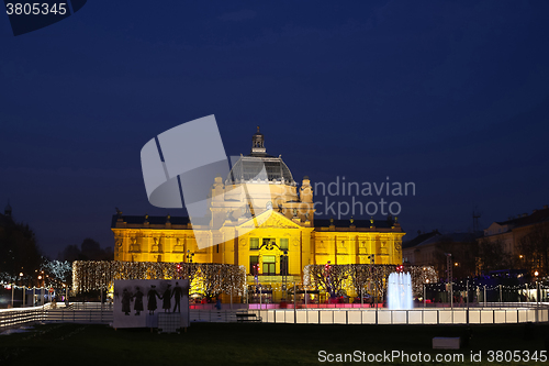 Image of Art Pavilion at night