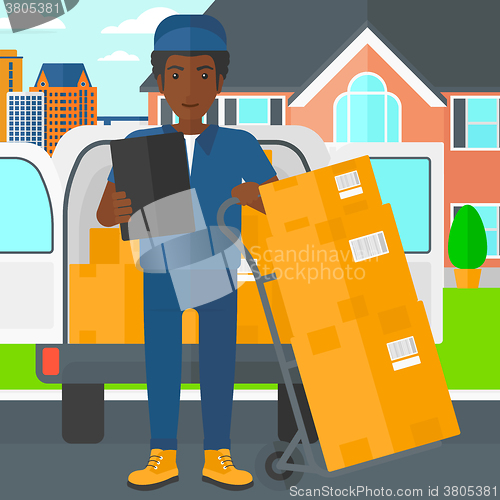 Image of Man delivering boxes.