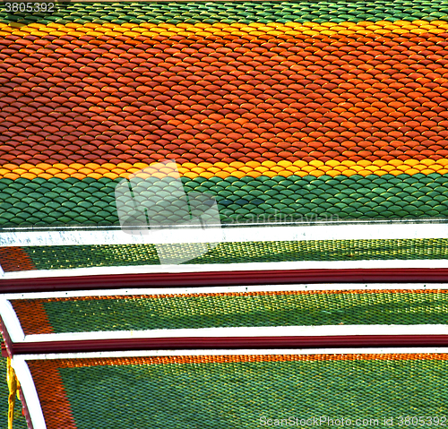 Image of thailand abstract c  colors roof     temple  bangkok   