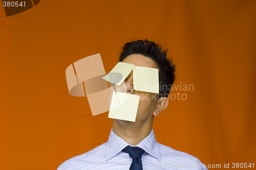 Image of Postit over the face
