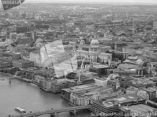 Image of Black and white Aerial view of London