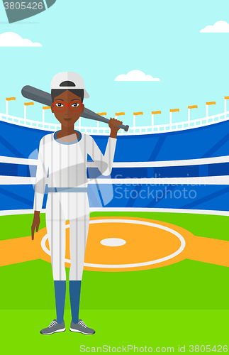 Image of Baseball player with bat.