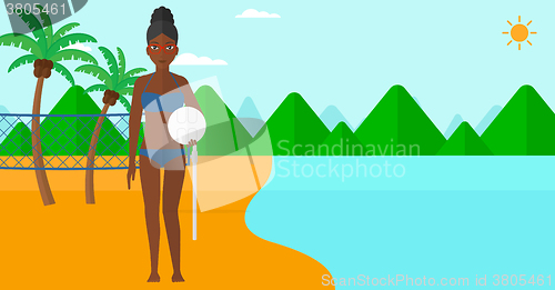 Image of Beach volleyball player.
