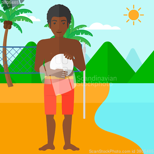 Image of Beach volleyball player.