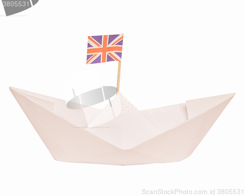Image of  Paper ship with UK Flag vintage