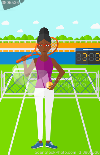Image of Big tennis player.
