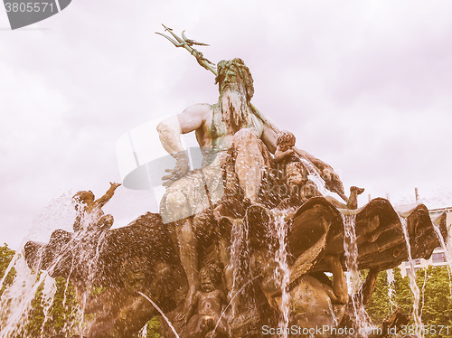 Image of Neptunbrunnen fountain in Berlin vintage