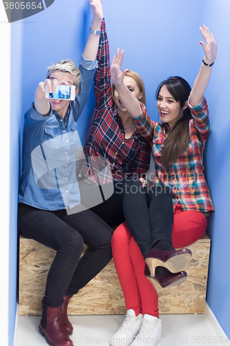 Image of group of business people in creative working  space