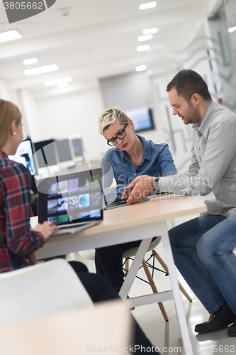 Image of startup business team on meeting at modern office