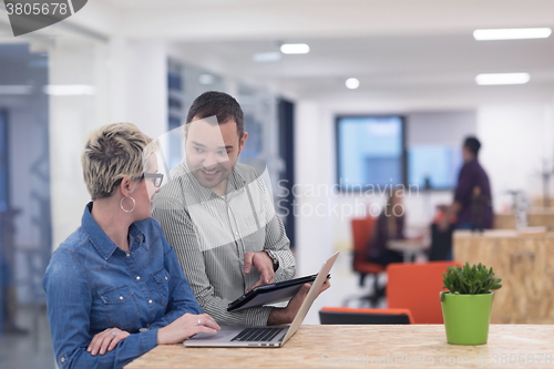 Image of startup business team on meeting at modern office