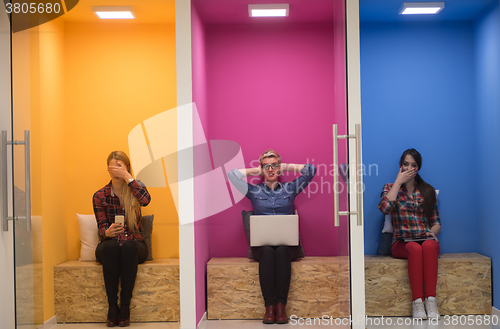 Image of group of business people in creative working  space