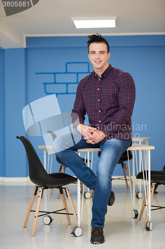 Image of young startup business man portrait at modern office