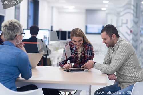 Image of startup business team on meeting at modern office